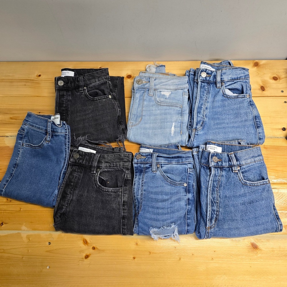 Skinny Jeans Lot Women Size 0 23 24 Black Blue Distressed Dynamite Garage AEO